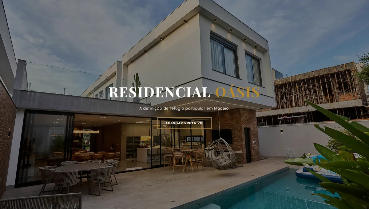 Print da landing Residencial Oásis — topo
